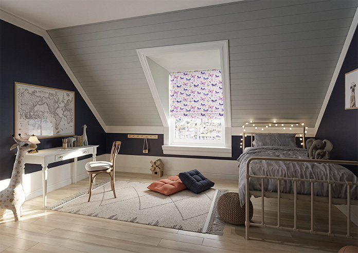 Butterfly Garden, Enchanting Purples - Roman Blind - Image 6